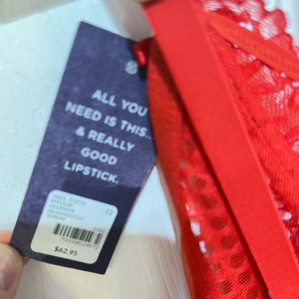 NWT Cacique Red Lace Chemise & Gstring Set 12 - Picture 3 of 5